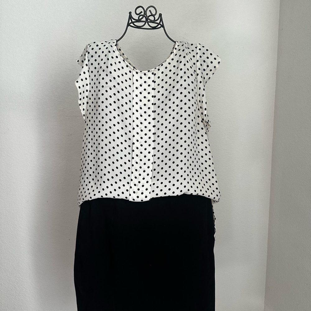 Forever 21 Black and White Polka Dot Top